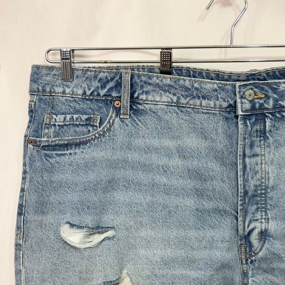 Old Navy Plus Size 26 Denim Shorts Light Blue Jean OG Straight High Rise 418 - Picture 3 of 12